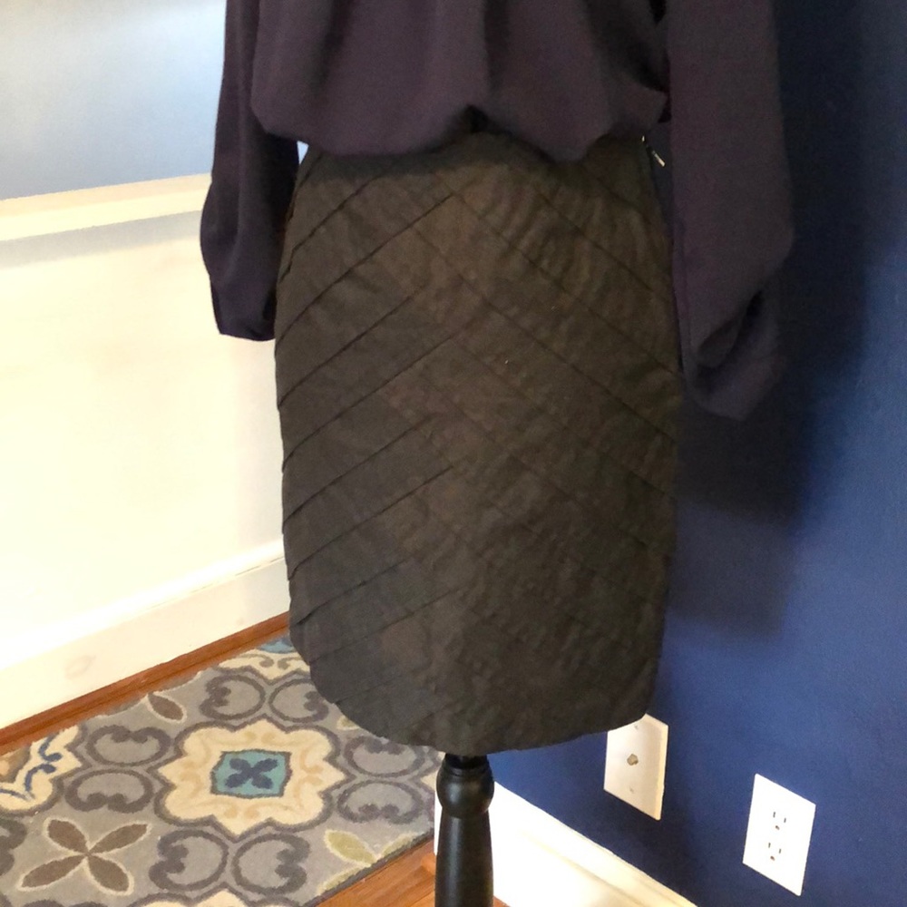Two-Tone Grey Chevron Pencil Skirt
